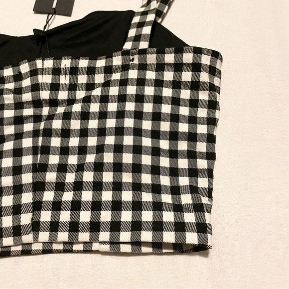 Dynamite Bengaline Sweetheart Bustier Black and White Women's Crop Top Small - Picture 11 of 16